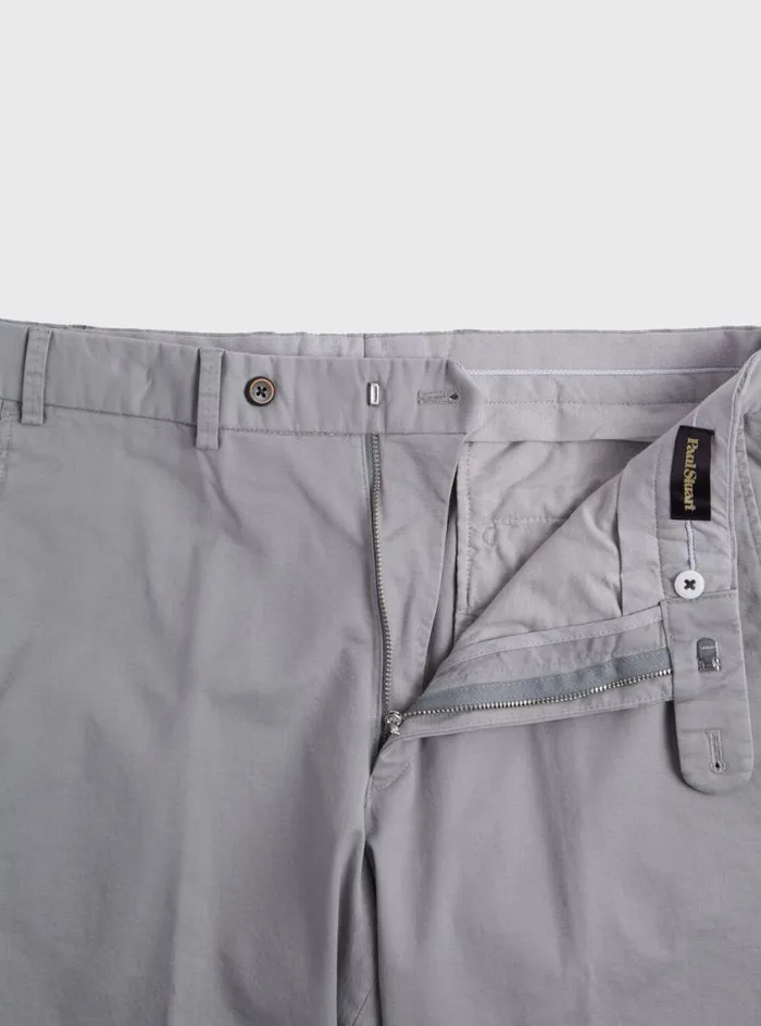 Men Paul Stuart Pants Cotton Plain Front Newton Pant Silver