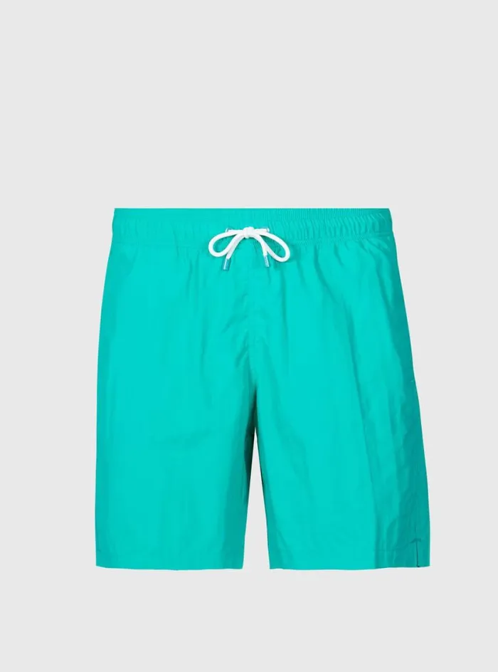 Men Paul Stuart Pants Nylon Solid Color Swim Trunk Green
