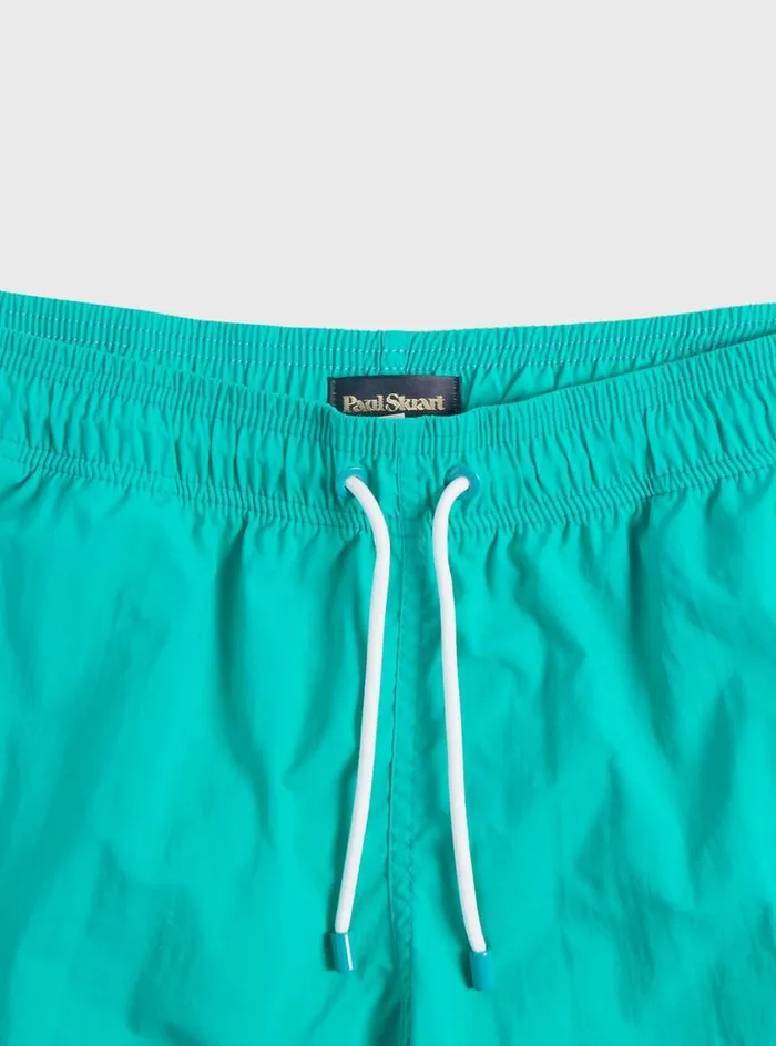 Men Paul Stuart Pants Nylon Solid Color Swim Trunk Green