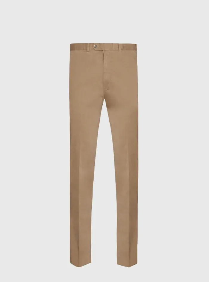 Men Paul Stuart Pants Solid Khaki Pant Khaki
