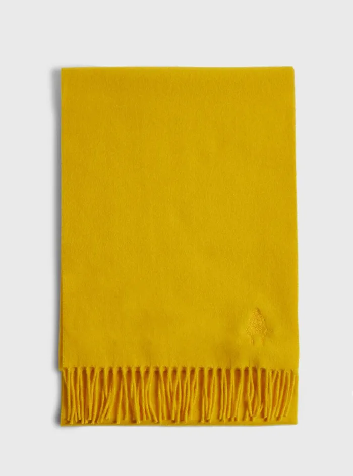 Men Paul Stuart Scarves Hats Gloves Cashmere Scarf With Fringe Yellow Men Paul Stuart Scarves Hats Gloves Cashmere Scarf With Fringe Yellow