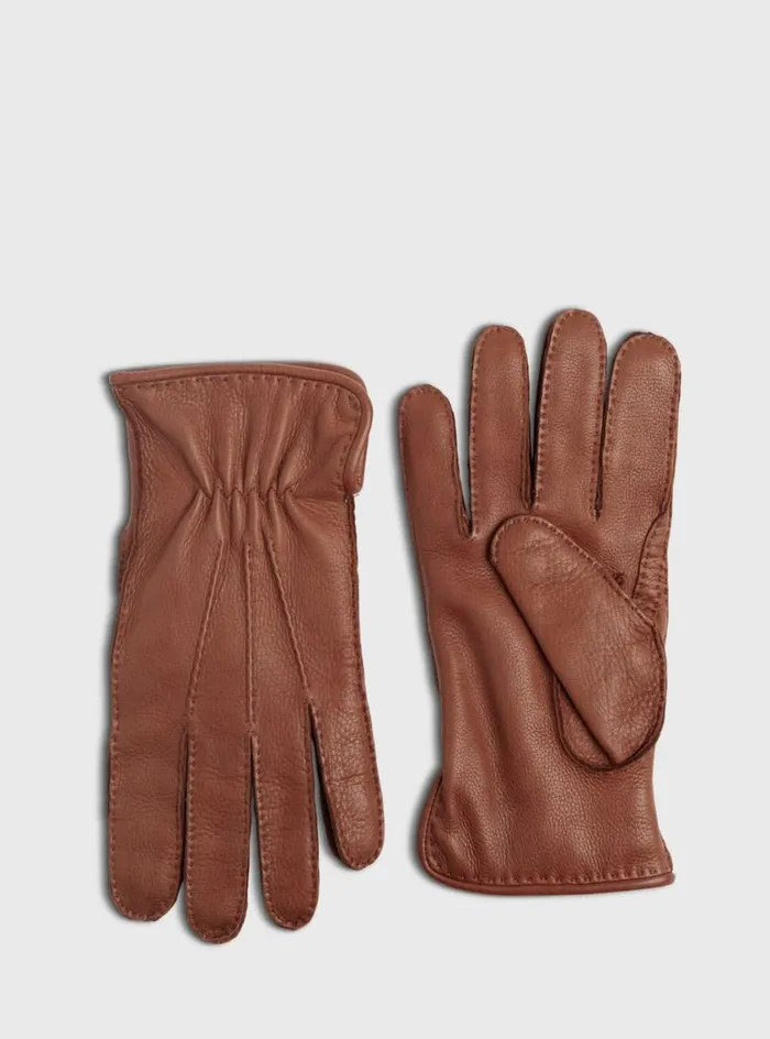 Men Paul Stuart Scarves Hats Gloves Deerskin Leather Glove With Cashmere Lining Saddle Men Paul Stuart Scarves Hats Gloves Deerskin Leather Glove With Cashmere Lining Saddle