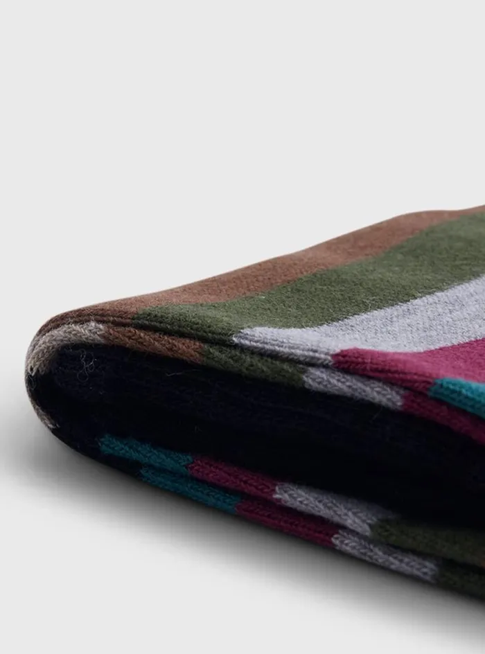 Men Paul Stuart Socks Colorful Stripe Sock Black