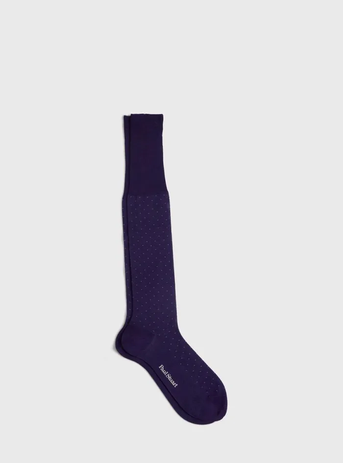 Men Paul Stuart Socks Cotton Birds Eye Sock Purple