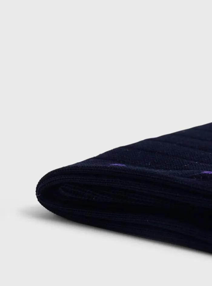 Men Paul Stuart Socks Cotton Deco Sock Navypurple