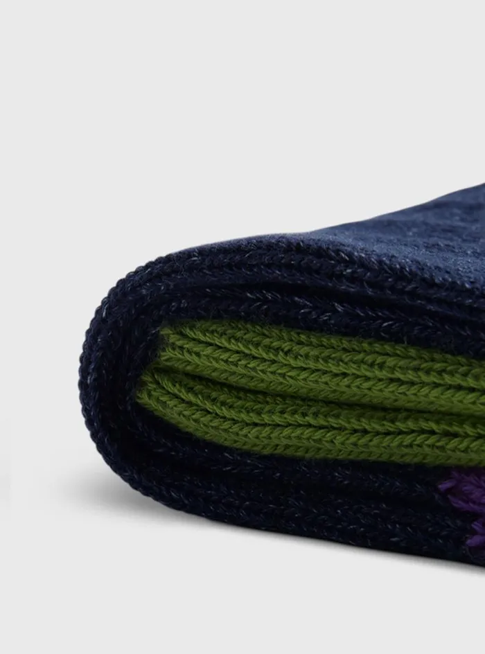 Men Paul Stuart Socks Cotton Denim Melange Sport Sock Lime Green