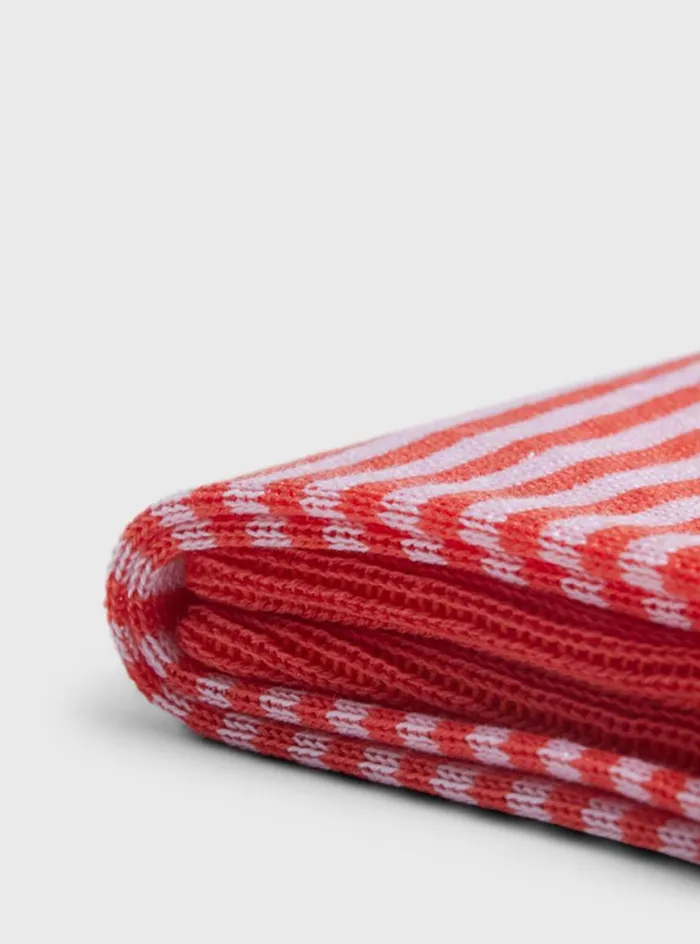 Men Paul Stuart Socks Cotton Horizontal Stripe Sock Red