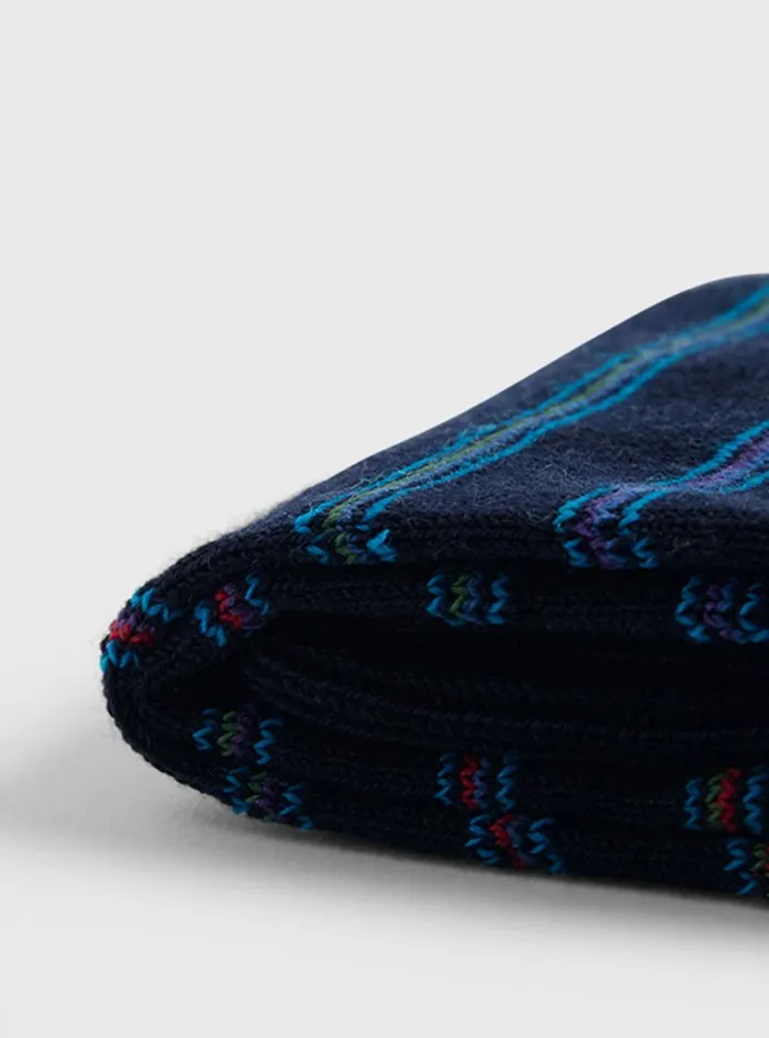 Men Paul Stuart Socks Multicolor Stripe Sock Navy