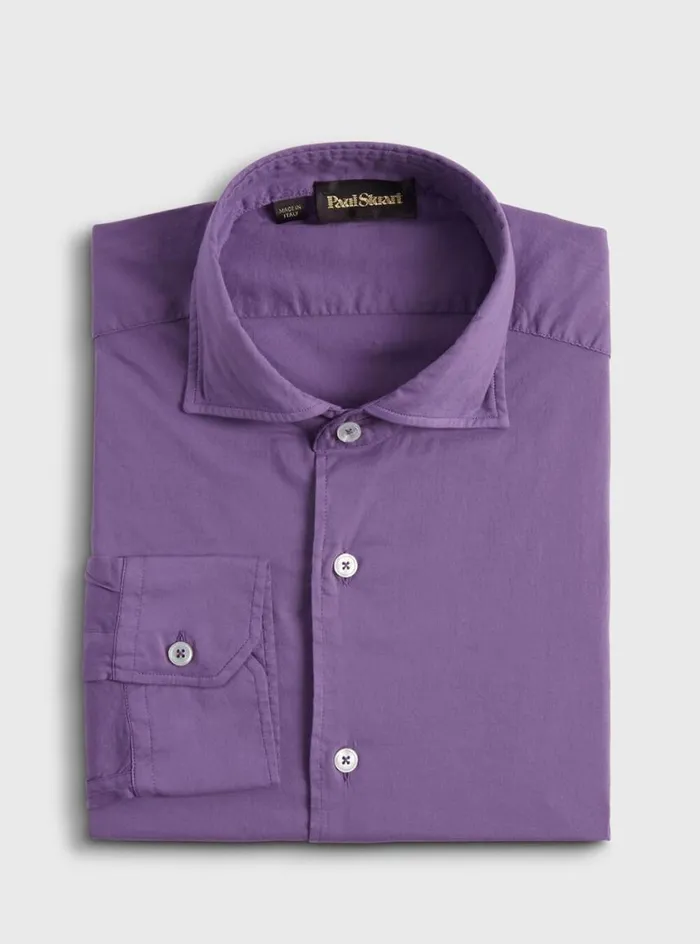 Men Paul Stuart Sport Shirts Soft Cotton Sport Shirt Purple