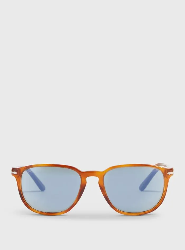 Men Paul Stuart Sunglasses and Eyewear Persol Terra Di Siena With Crystal Blue Lens Brown Men Paul Stuart Sunglasses and Eyewear Persol Terra Di Siena With Crystal Blue Lens Brown