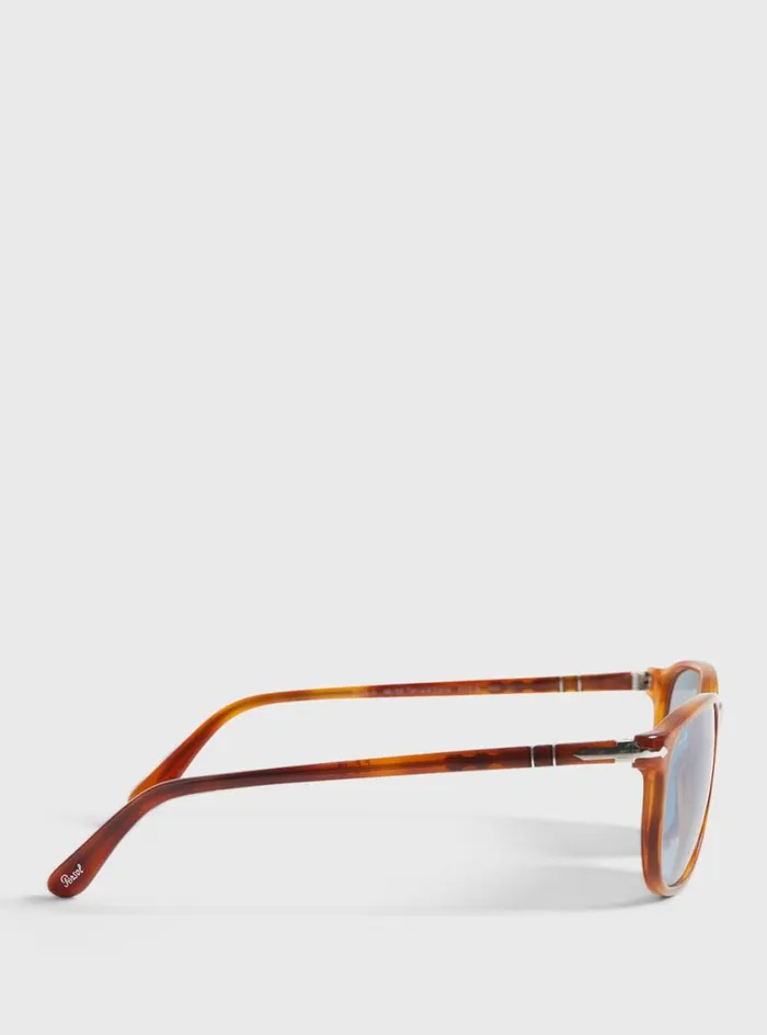 Men Paul Stuart Sunglasses and Eyewear Persol Terra Di Siena With Crystal Blue Lens Brown