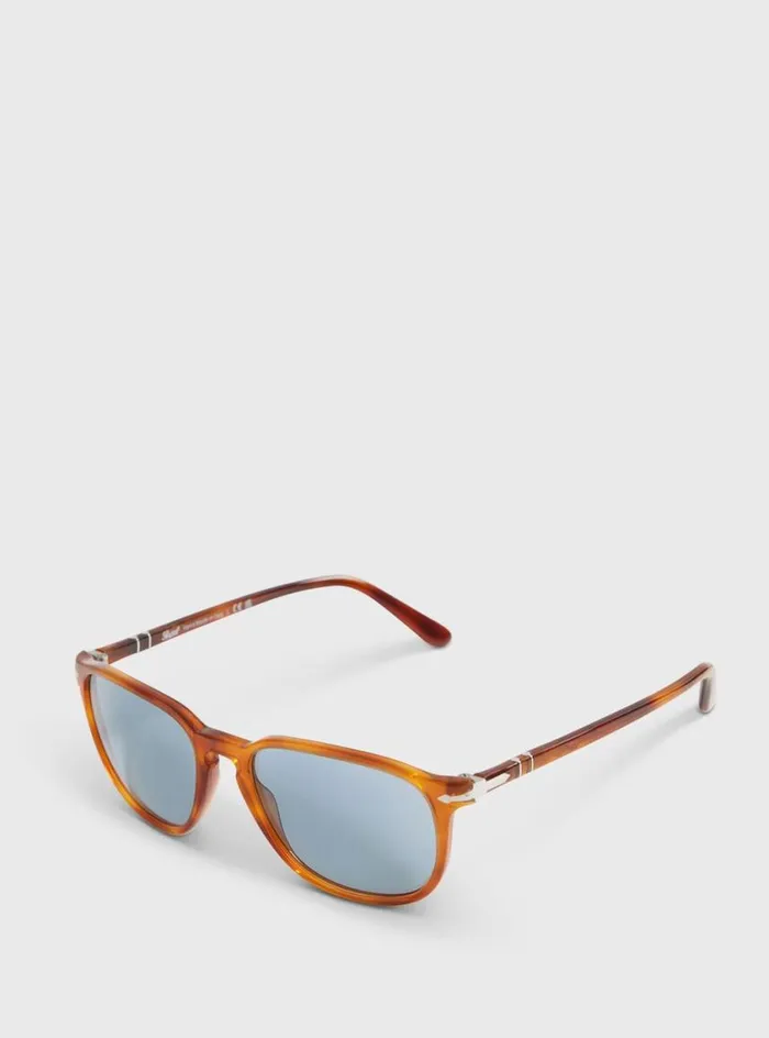 Men Paul Stuart Sunglasses and Eyewear Persol Terra Di Siena With Crystal Blue Lens Brown