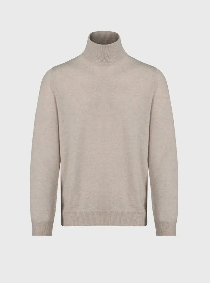 Men Paul Stuart Sweaters Cashmere Turtleneck Taupe