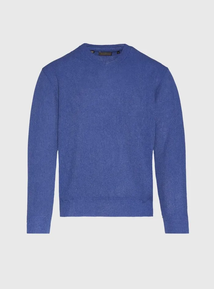 Men Paul Stuart Sweaters Classic Alpaca Links VNeck Sweater Steel Blue