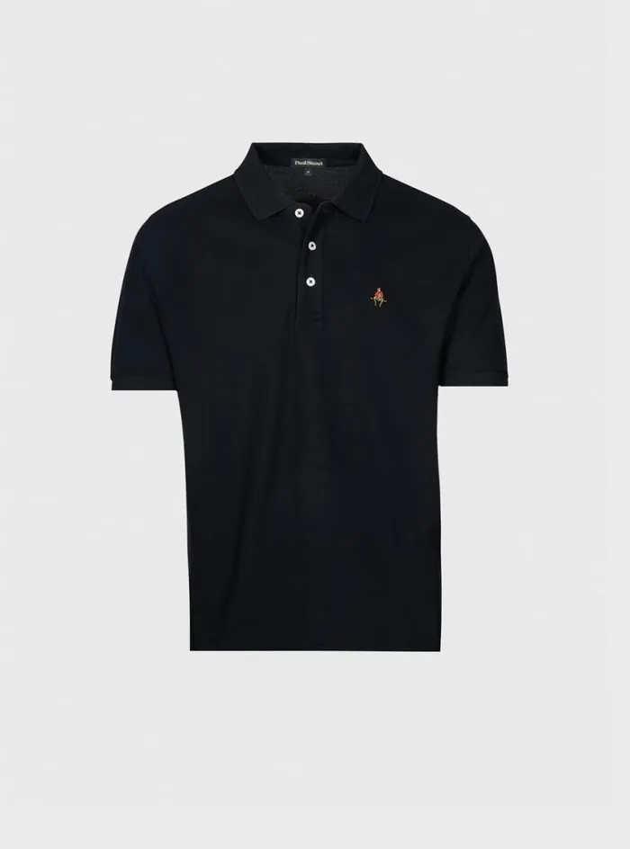 Men Paul Stuart Sweaters Cotton Piqu Logo Polo Black