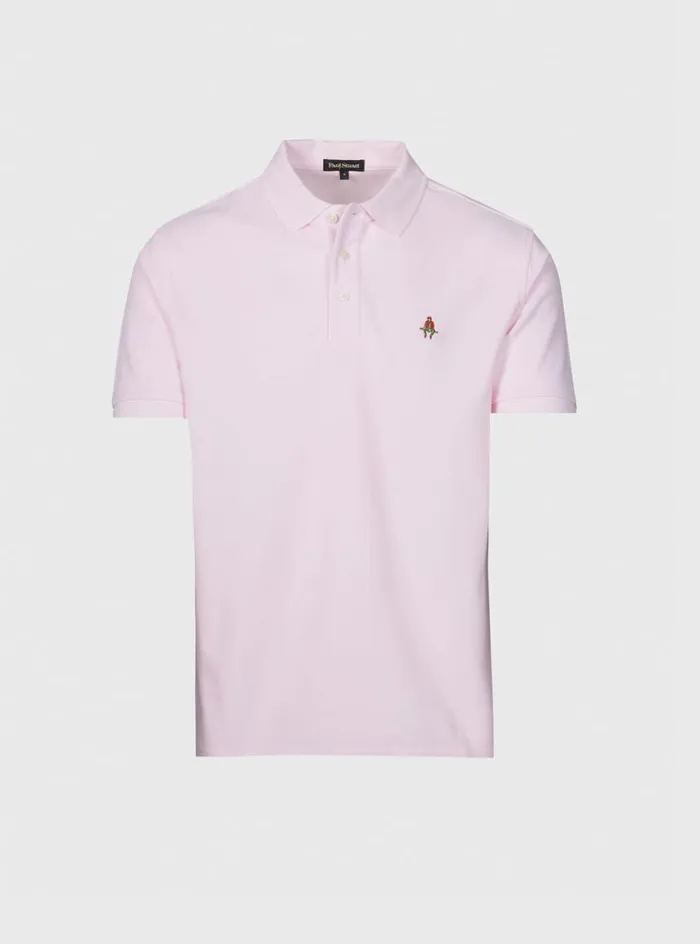 Men Paul Stuart Sweaters Cotton Piqu Logo Polo Light Pink