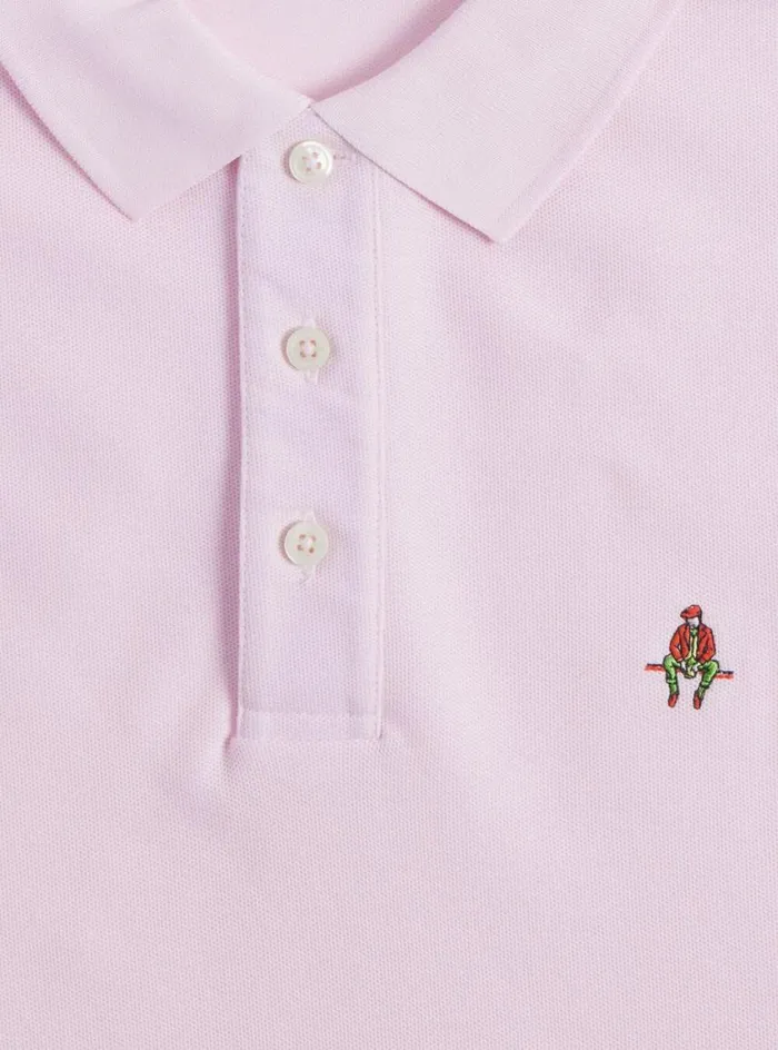 Men Paul Stuart Sweaters Cotton Piqu Logo Polo Light Pink