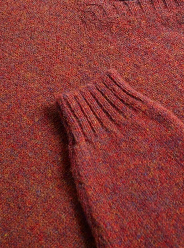 Men Paul Stuart Sweaters Shetland Wool VNeck Sweater Rust