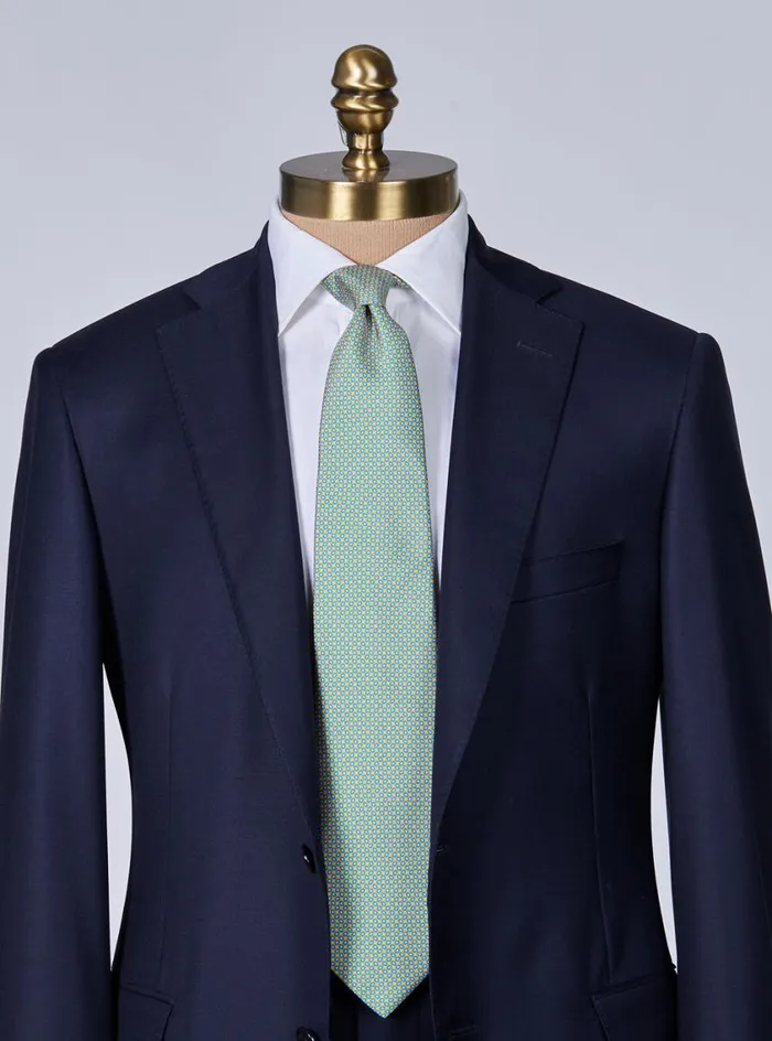 Men Paul Stuart Ties Silk Twill Micro Medallion Tie Gold