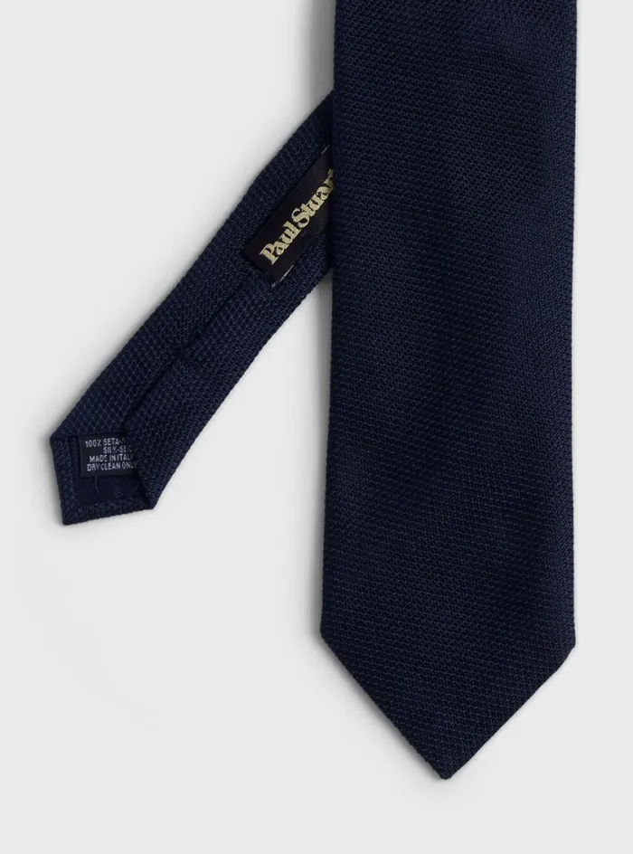 Men Paul Stuart Ties Solid Silk Garza Tie Navy