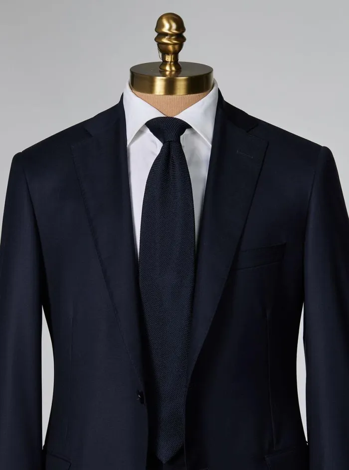 Men Paul Stuart Ties Solid Silk Garza Tie Navy