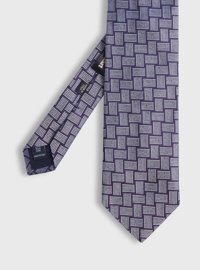 Men Paul Stuart Ties Woven Silk Deco Tie Purple