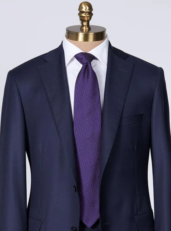 Men Paul Stuart Ties Woven Silk Micro Pattern Tie Purple