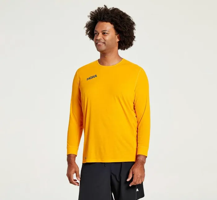 Men Performance 34 Sleeve Saffron HOKA ONE ONE Tops