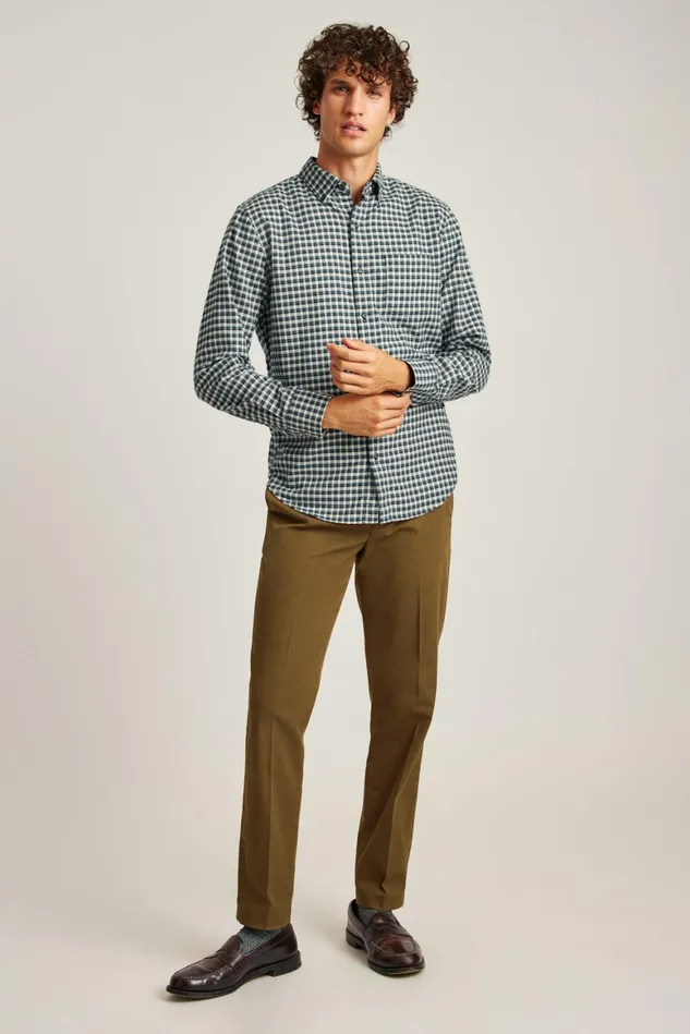 Men Performance Flannel Shirt Woodsen Plaid Bonobos Casual Shirts