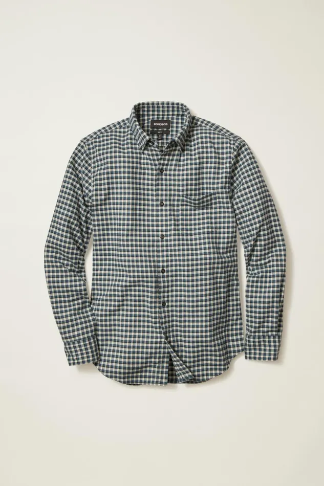 Men Performance Flannel Shirt Woodsen Plaid Bonobos Casual Shirts