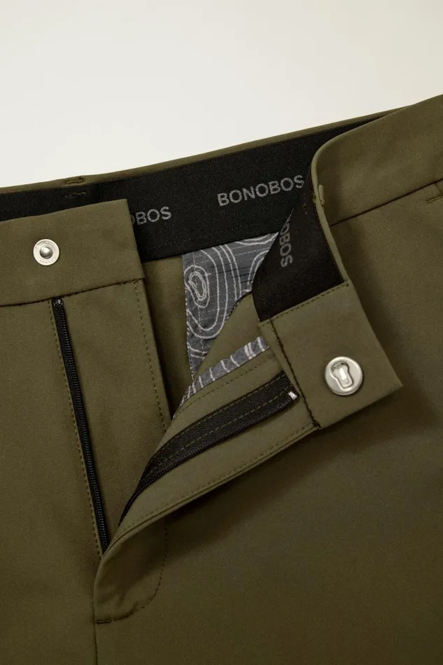 Men Performance Link Shorts Dark Olive Green Bonobos Casual Shorts