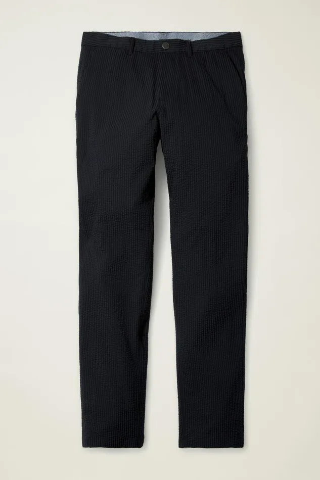 Men Performance Seersucker Golf Pant Navy Seersucker Stripe Bonobos Chinos