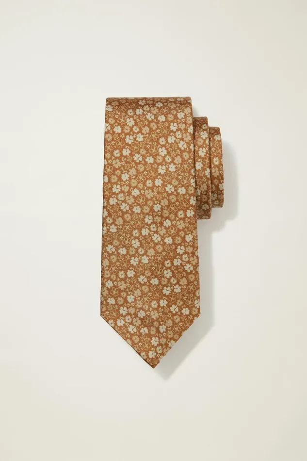 Men Premium Necktie Gold Flower Power Bonobos Ties and Pocket Squares
