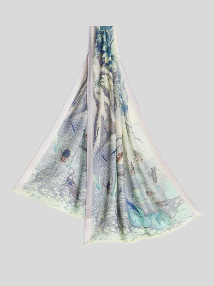 Men Printed Wool And Silk Scarf Etro Scarves