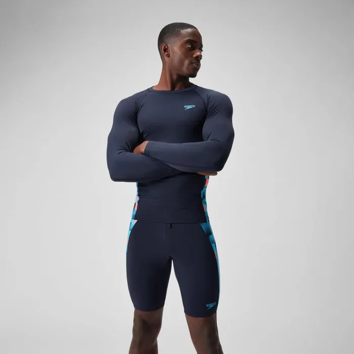 Men Rash Vests Speedo Men039s Endurance Splice Rash Top NavyBlue