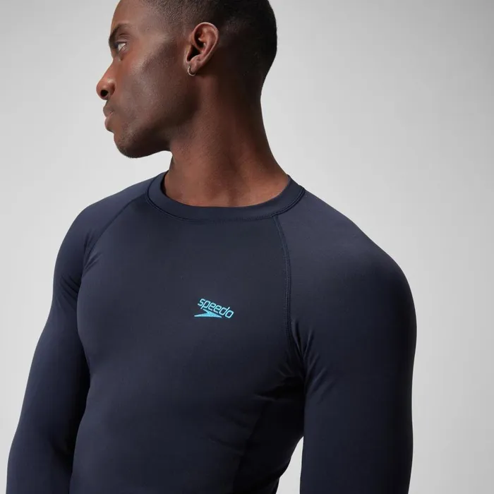 Men Rash Vests Speedo Men039s Endurance Splice Rash Top NavyBlue