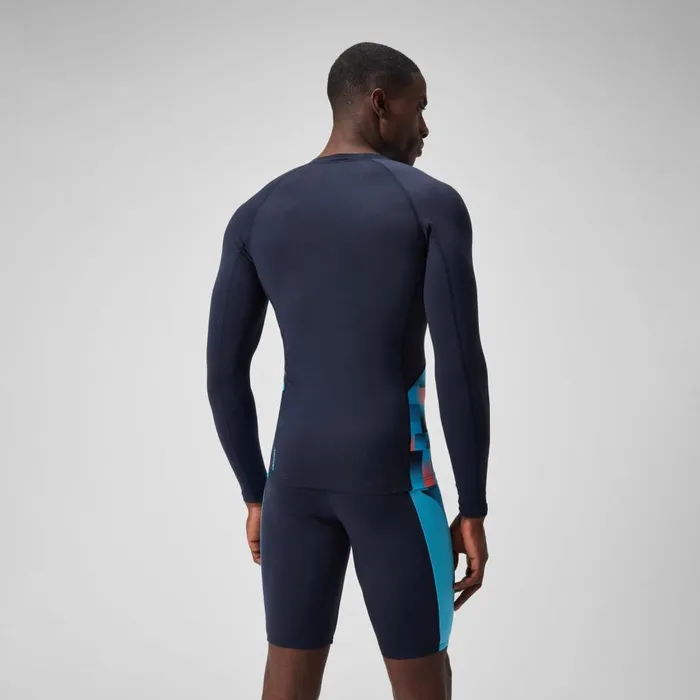 Men Rash Vests Speedo Men039s Endurance Splice Rash Top NavyBlue