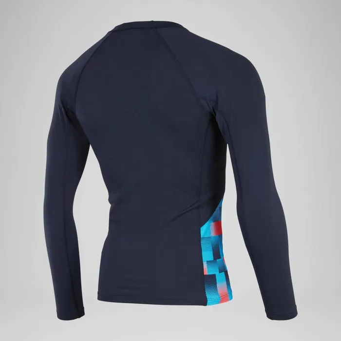 Men Rash Vests Speedo Men039s Endurance Splice Rash Top NavyBlue