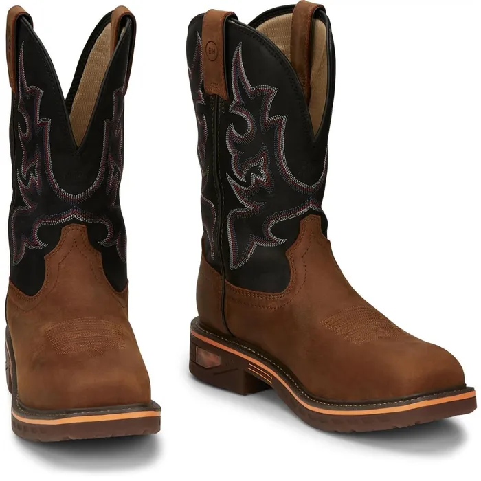 MEN Resistor 11034 Waterproof Nano Comp Toe Rustic Justin Boots Work