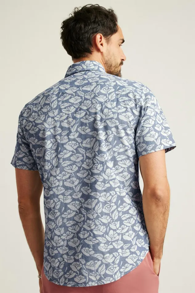 Men Riviera Short Sleeve Shirt Chambray Goodman Floral Bonobos Casual Shirts