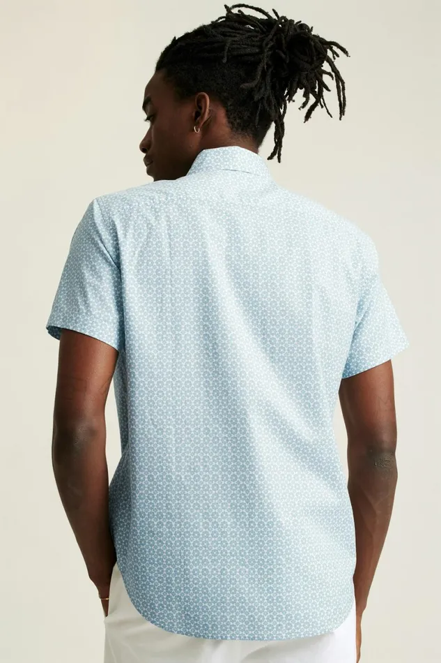 Men Riviera Short Sleeve Shirt Light Blue Prism Geo Bonobos Casual Shirts