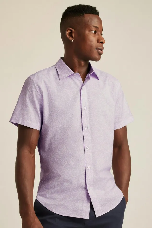 Men Riviera Short Sleeve Shirt Lilac Floral Frenzy Bonobos Casual Shirts