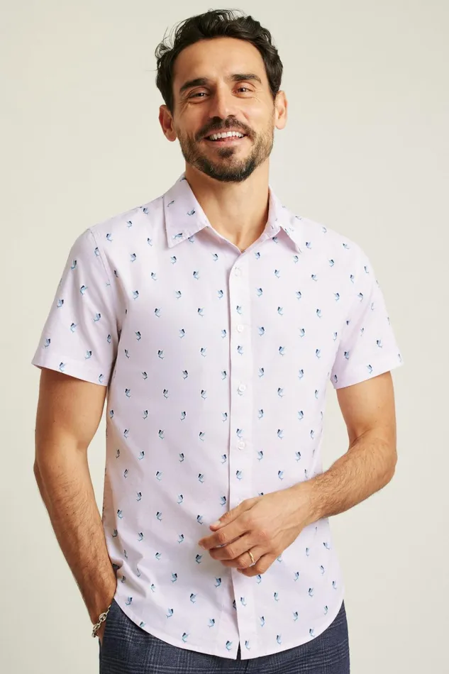 Men Riviera Short Sleeve Shirt Pink Catch Of The Day Bonobos Casual Shirts