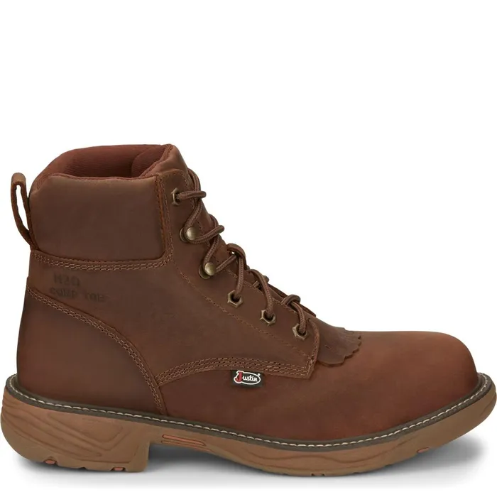 MEN Rush 6034 Waterproof Nano Comp Toe Barley Justin Boots Work
