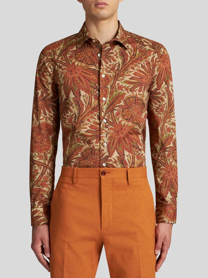 Men Shirt With Foliage Pattern Etro Shirts
