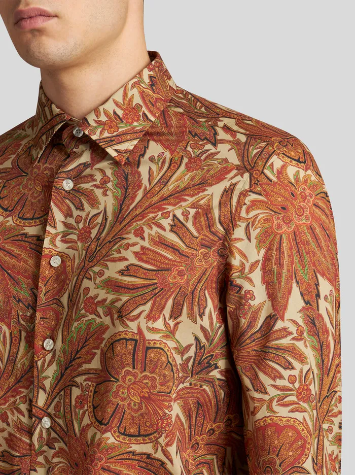 Men Shirt With Foliage Pattern Etro Shirts