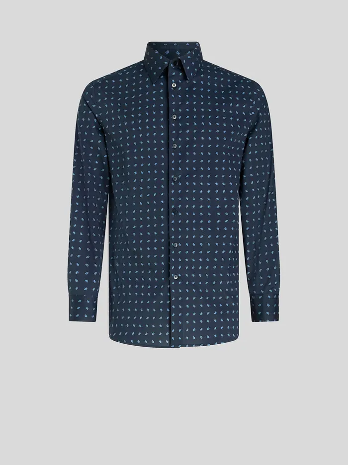 Men Shirt With Micro Paisley Patterns Etro Shirts
