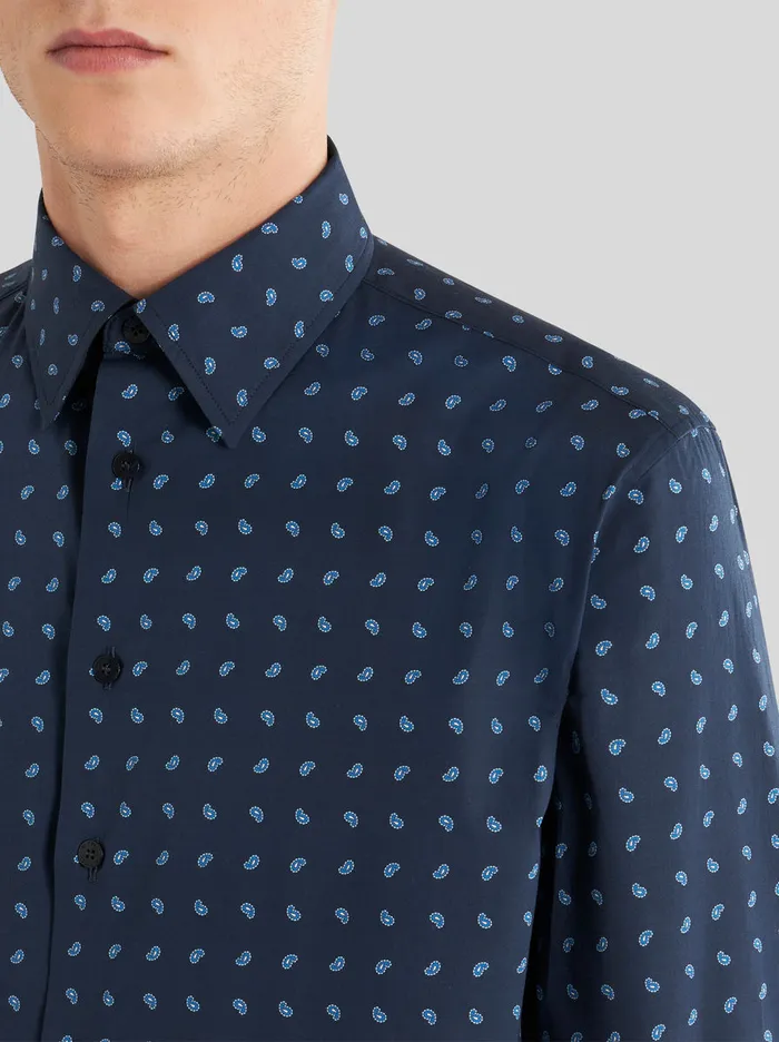 Men Shirt With Micro Paisley Patterns Etro Shirts
