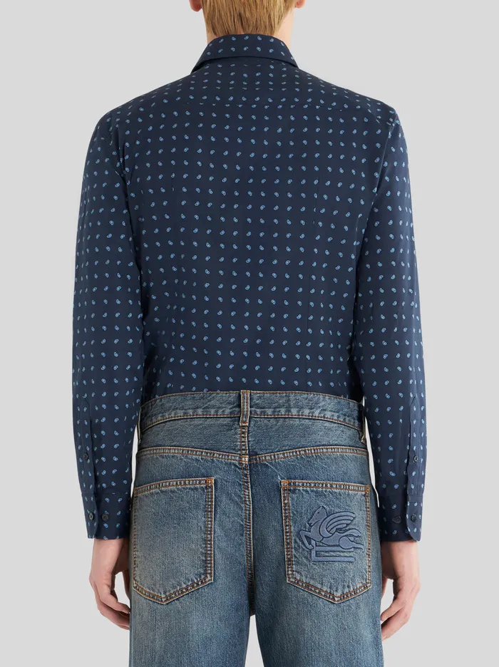 Men Shirt With Micro Paisley Patterns Etro Shirts