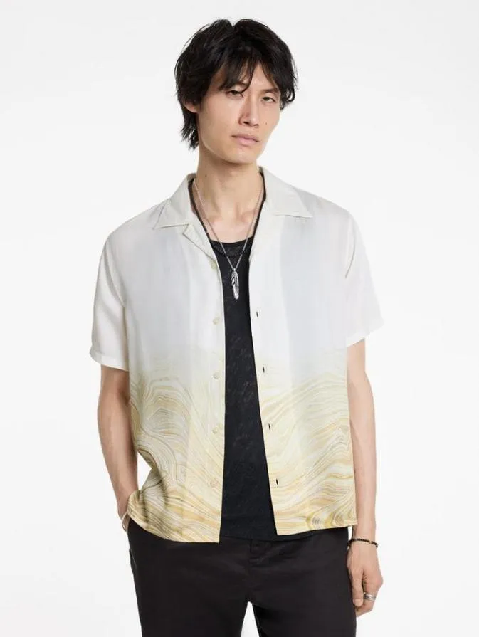 Men Shirts John Varvatos DAN CAMP SHIRT Hay